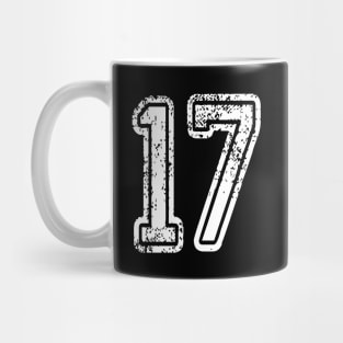 Number 17 Grungy in white Mug